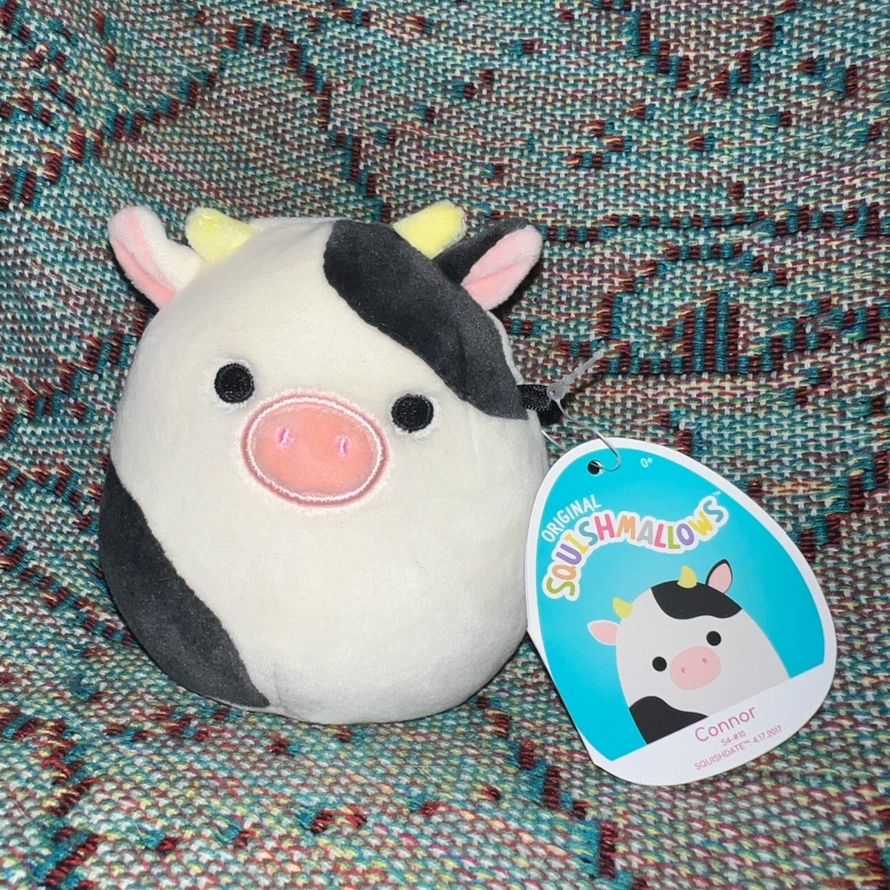 Squishmallows Connor the Cow 4” Stuffed Plush